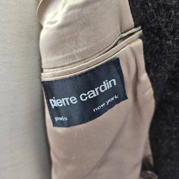 Pierre Cardin 60s 70s Heavy Double-Breast Coat Mens Sz L Brown Wool Notch Lapel - Picture 5 of 11